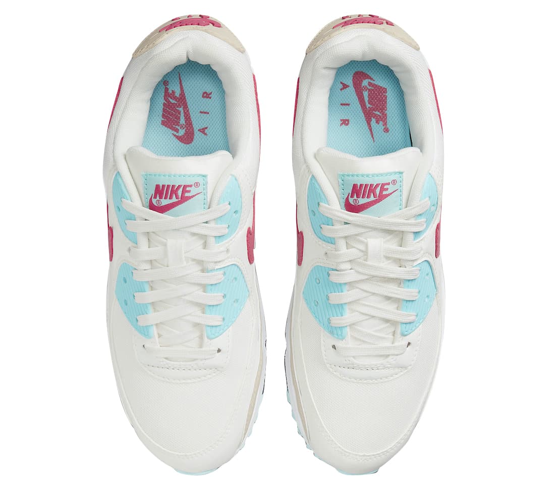 Nike Air Max 90 White Red Aqua