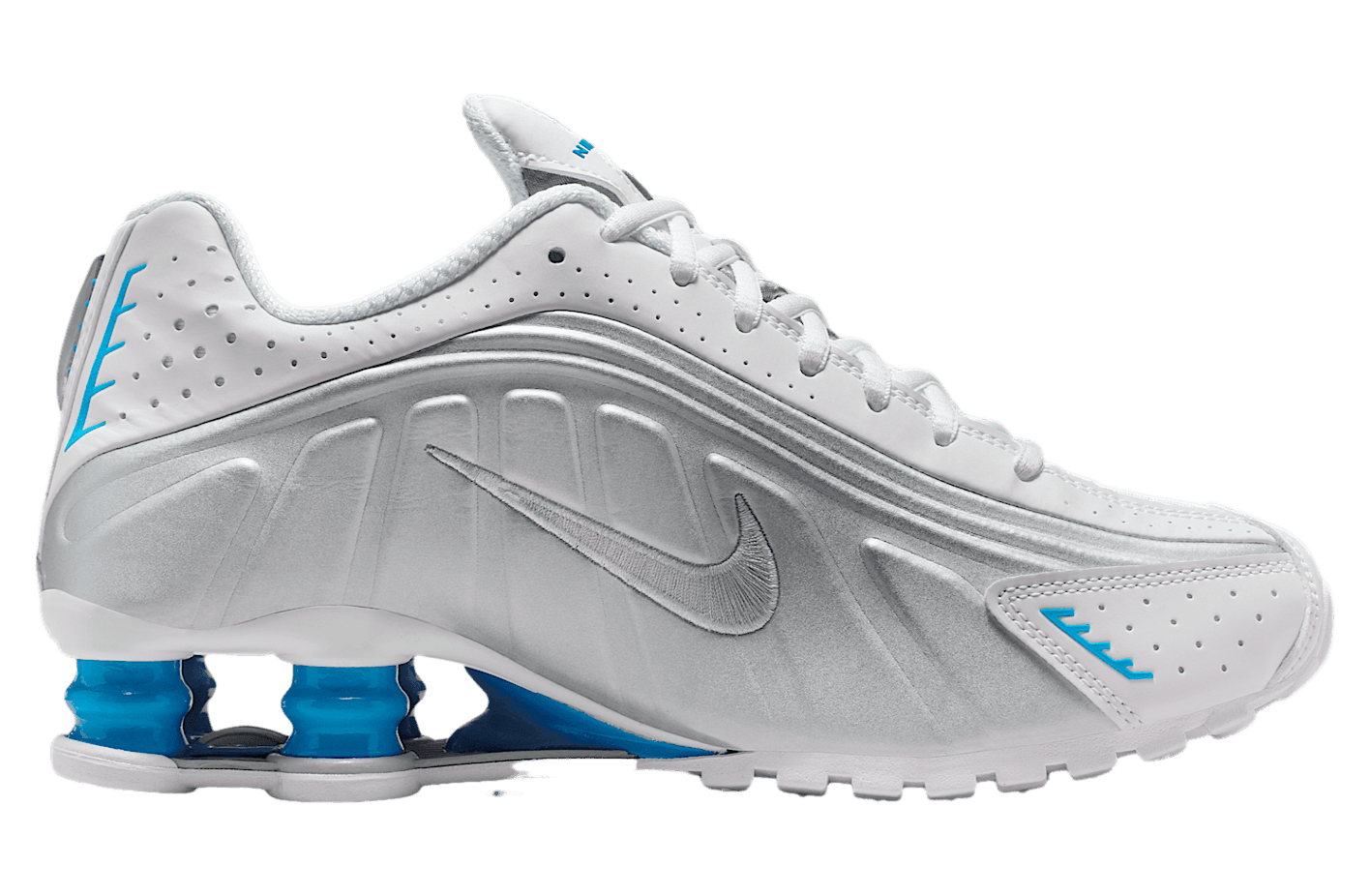 Shox R4 'White Metallic Silver Blue Hero'