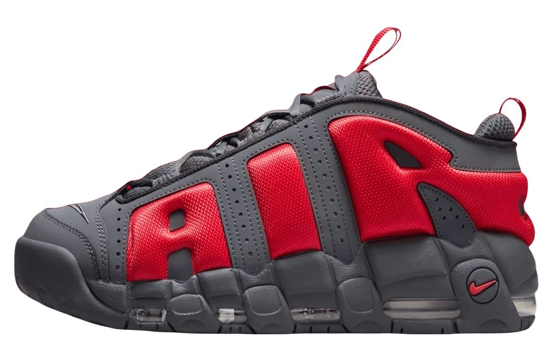 Air More Uptempo Low 'Dark Grey Light Crimson'