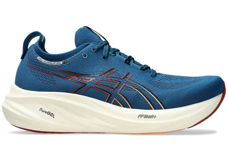 ASICS Gel-Nimbus 26 Rich Navy Faded Orange - Image 2