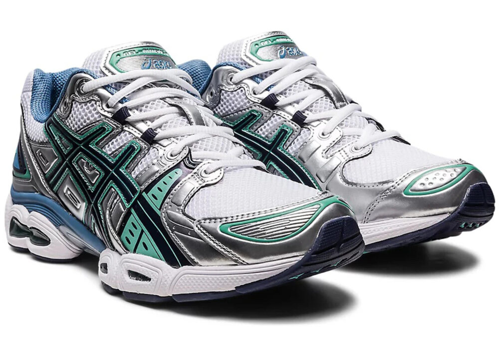 ASICS Gel-Nimbus 9 White Mint Steel Blue Men's - 1201A424-104 - US - Image 2