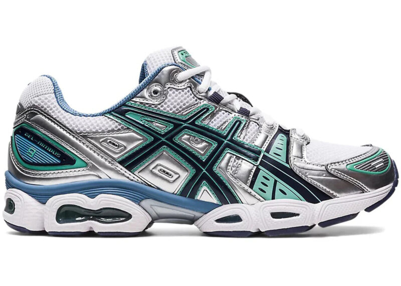 ASICS Gel-Nimbus 9 White Mint Steel Blue Men's - 1201A424-104 - US - Image 4