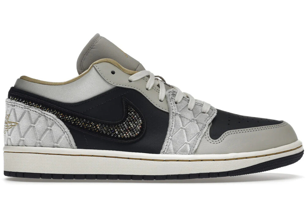 Jordan 1 Low Beaded Swoosh Men's - DV1762-001 - US - Image 2