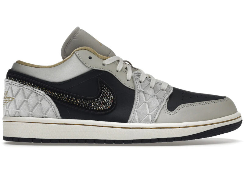 Jordan 1 Low Beaded Swoosh Men's - DV1762-001 - US - Image 2