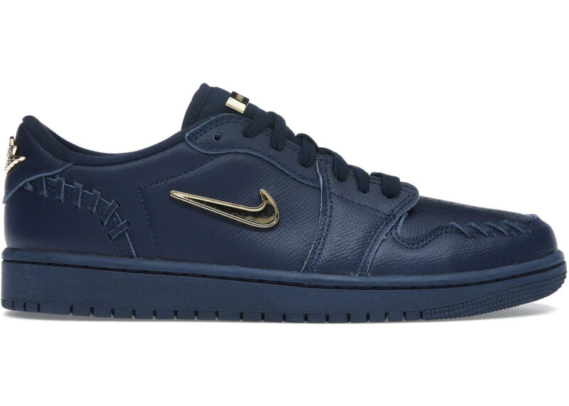 Jordan 1 Low Method of Make Midnight Navy Metallic Gold (Women's) - Image 2