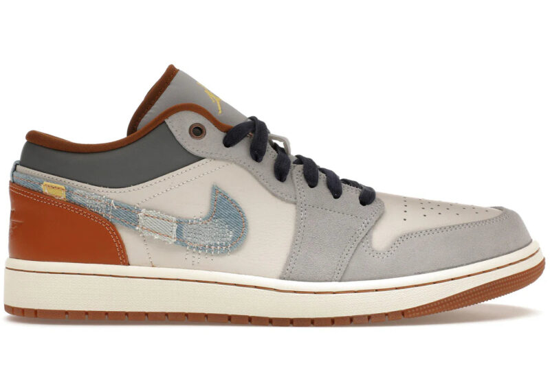 Jordan 1 Low SE Phantom Repaired Denim Swoosh Men's - FZ5042-041 - US - Image 2