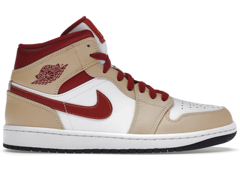 Jordan 1 Mid Light Curry Cardinal Men's - 554724-201 - US - Image 2
