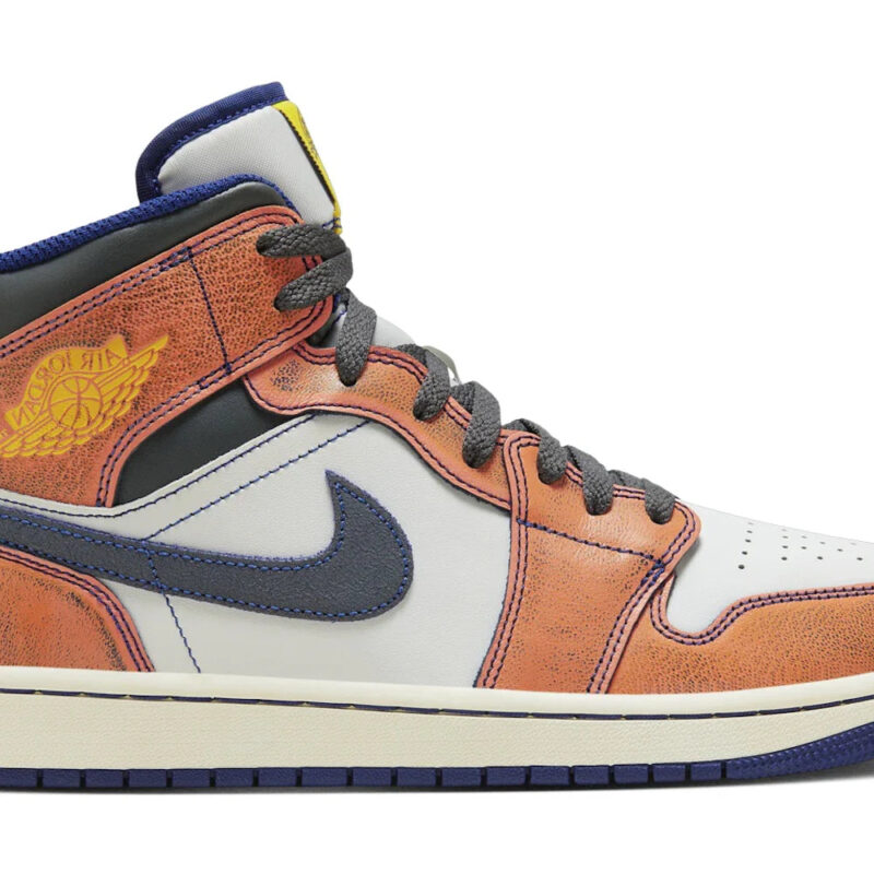 Jordan 1 Mid SE Summit White Crimson Bliss Deep Royal Blue Iron Grey