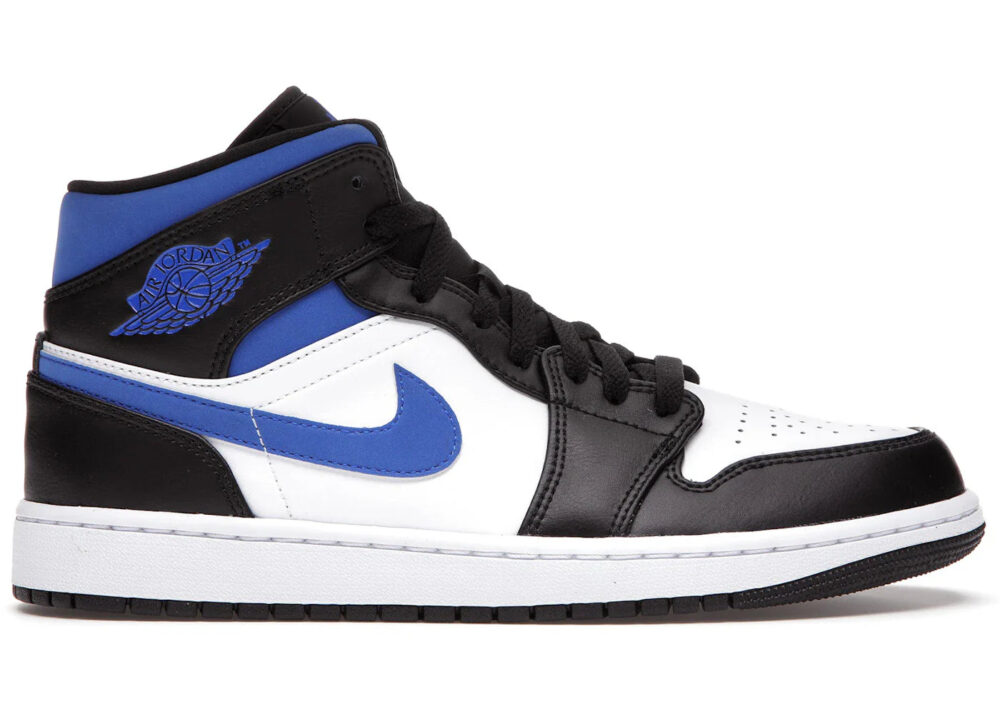 Jordan 1 Mid White Black Racer Blue Men's - 554724-140 - Image 2
