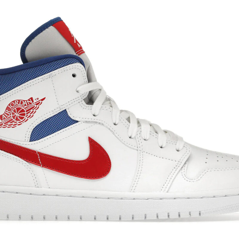 Jordan 1 Mid White Red Royal (Women's) - BQ6472-164