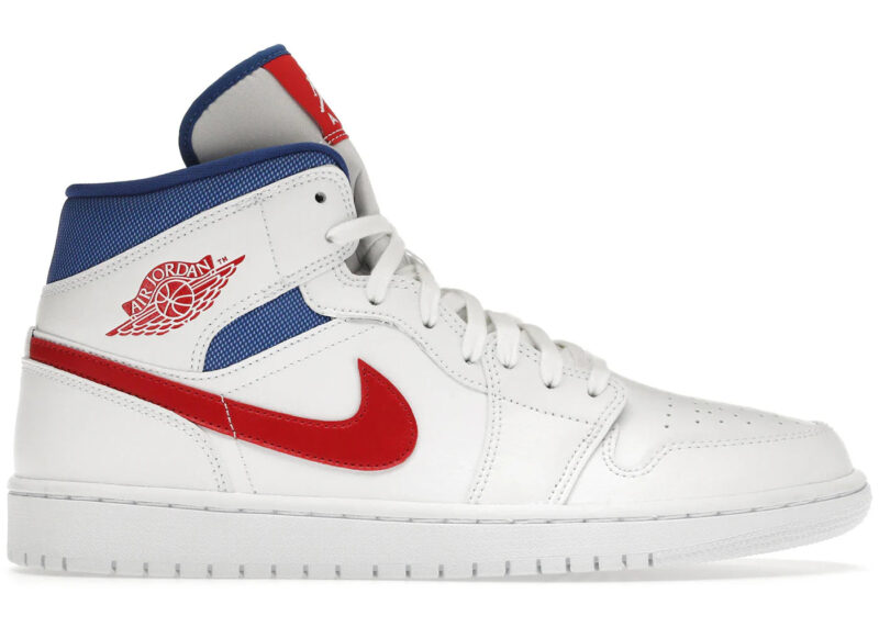 Jordan 1 Mid White Red Royal (Women's) - BQ6472-164
