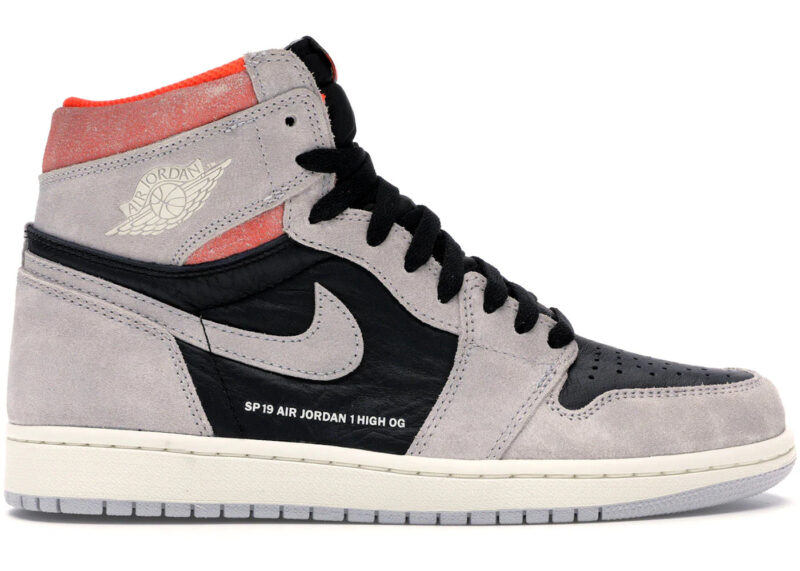 Jordan 1 Retro High Neutral Grey Hyper Crimson Men's - 555088-018 - US - Image 2
