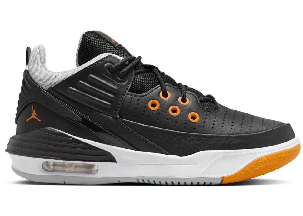 Jordan Max Aura 5 Black Wolf Grey White Magma Orange