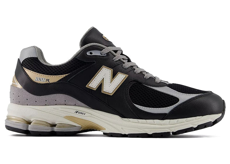 New Balance 2002R Black Sea Salt Gold Metallic