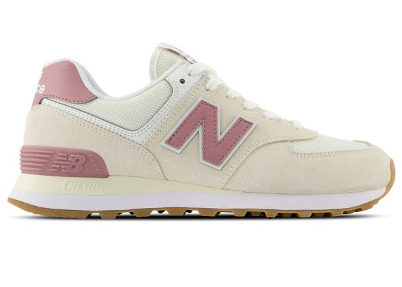 New Balance 574 Beige White Pink (Women's)