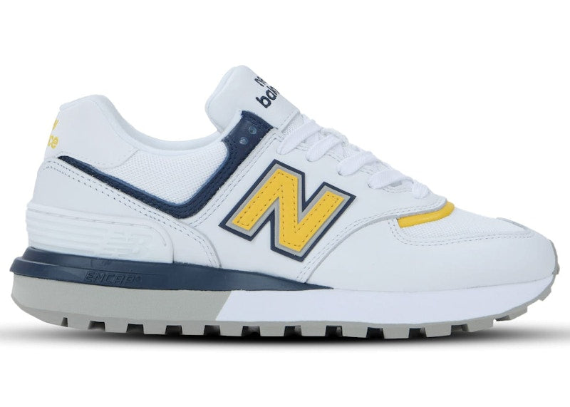New Balance 574 White Navy Green Yellow