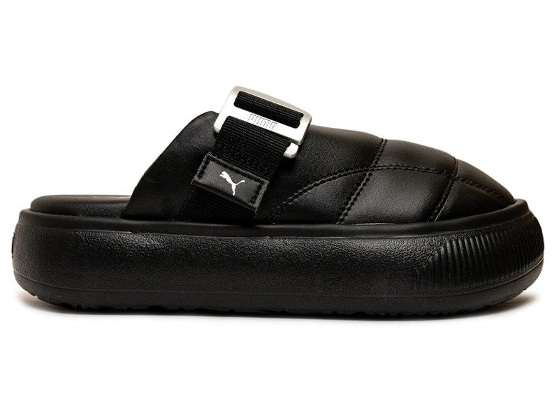 Puma Suede Mayu Leather Mule Black Silver (Women's)