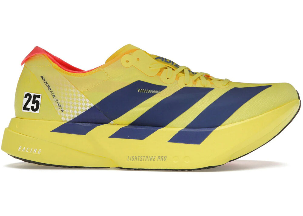 adidas Adizero Adios Pro 4 Yellow Navy Men's - JR6373 - Image 2