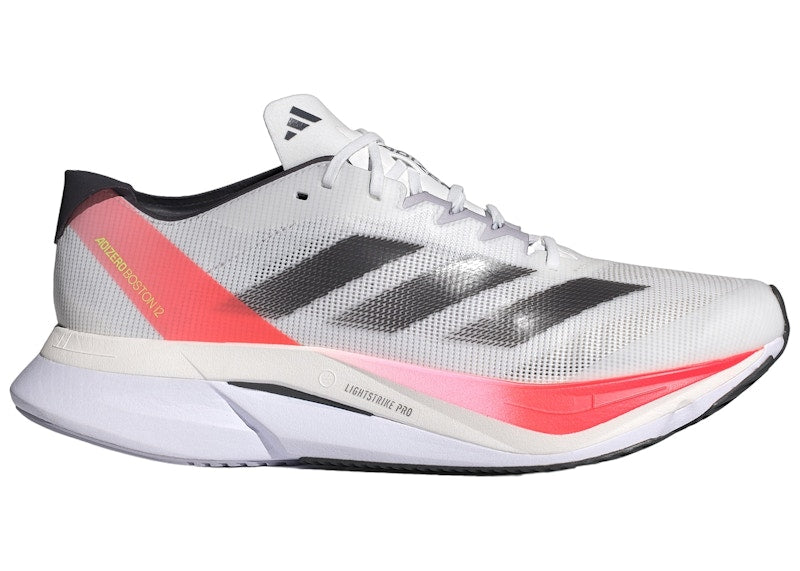 adidas Adizero Boston 12 Cloud White Aurora Met. Solar Red Men's Shoes