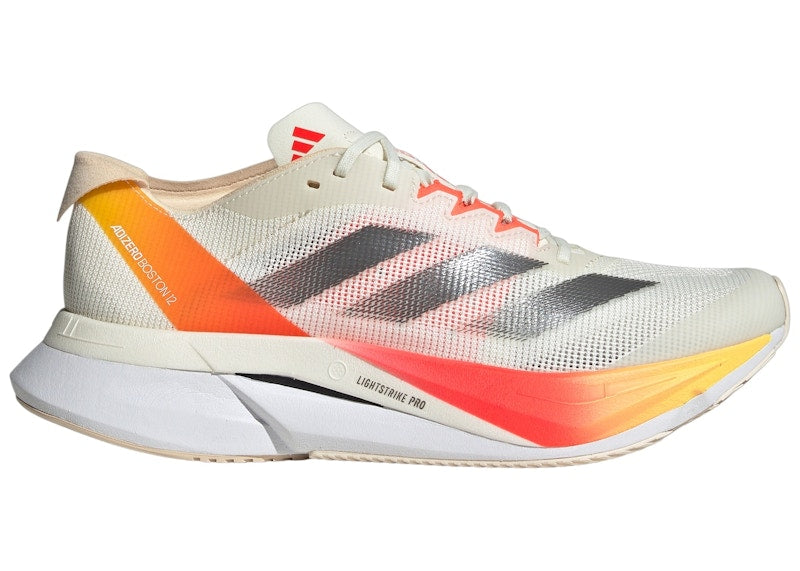 adidas Adizero Boston 12 Ivory Iron Metallic Solar Red (Women's)