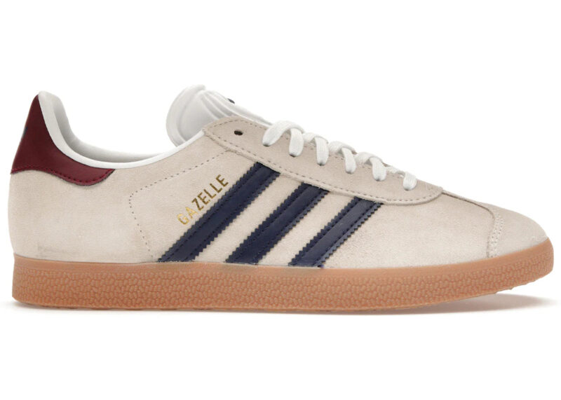 adidas Gazelle Beige Dark Blue Collegiate Burgundy - Image 2