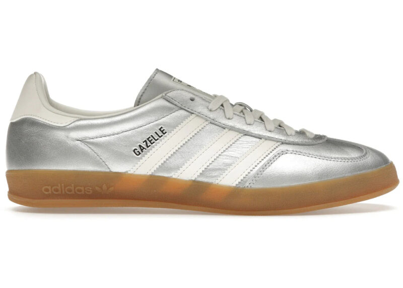 adidas Gazelle Indoor Silver Metallic Core White Men's - JR1206 - US - Image 2