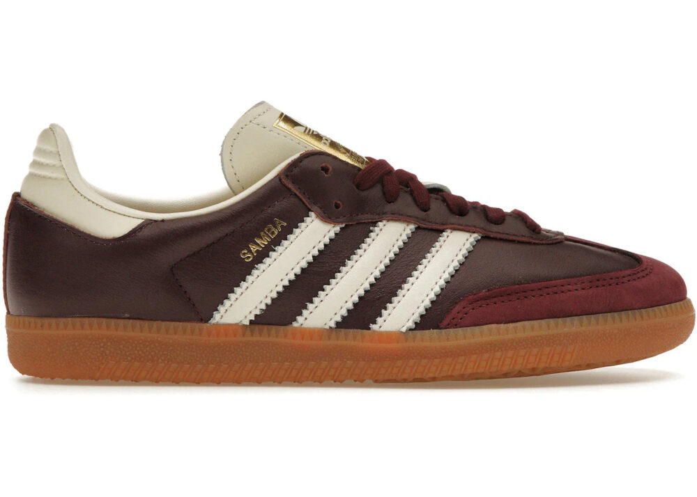 adidas Samba OG Maroon Gold Metallic (Women's) - ID0477 - Image 2