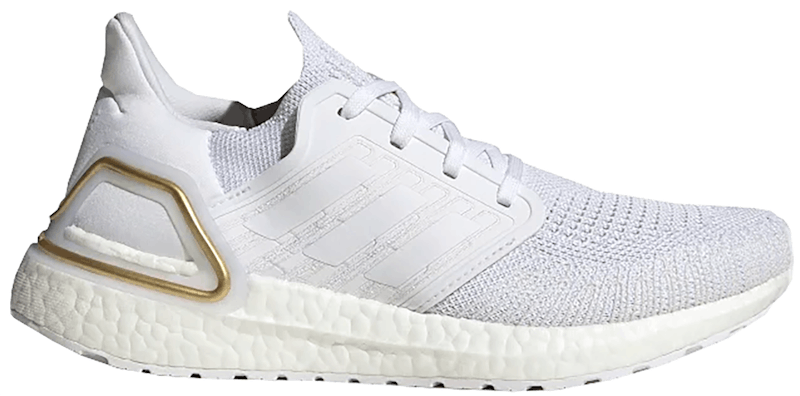 adidas Ultra Boost 20 Cloud White Gold Metallic Heel (Women's)