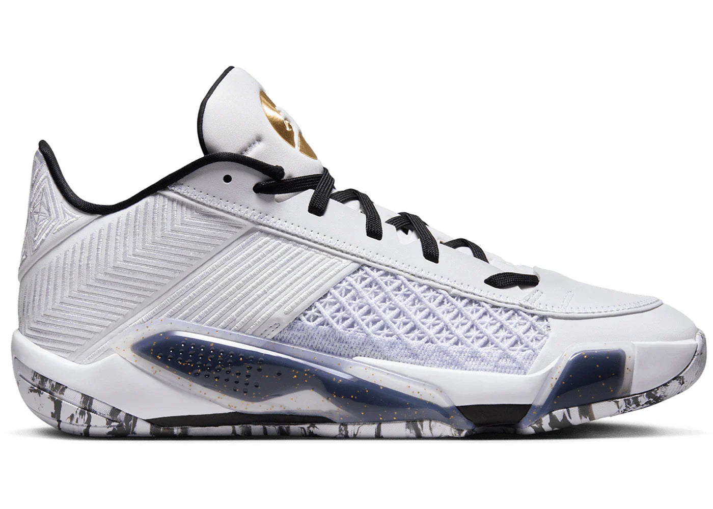 Jordan 38 Low White Metallic Gold Black