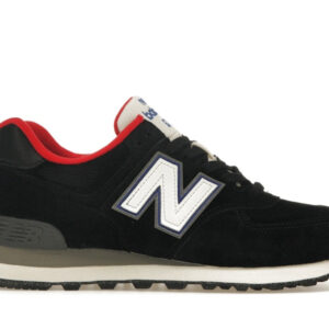 New Balance 574 Black White Varsity Red (Women's)