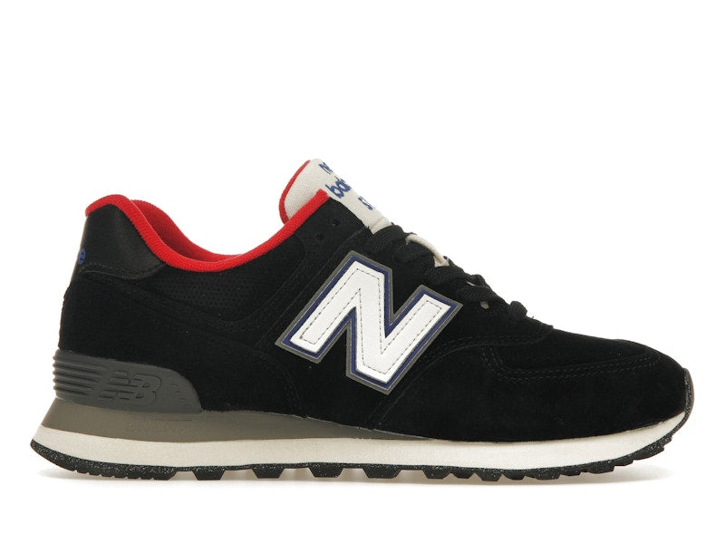 New Balance 574 Black White Varsity Red (Women's)
