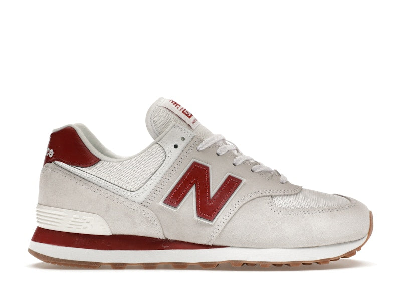 New Balance 574 White Red Gum