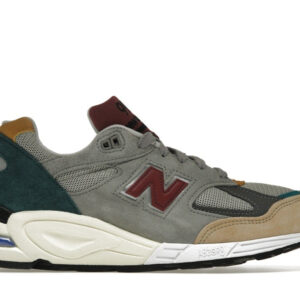 New Balance 990v2 Grey Green Maroon