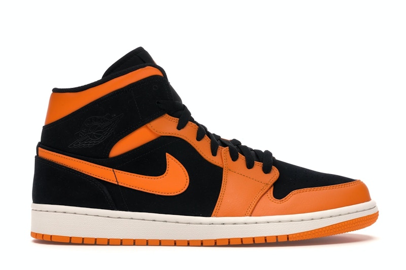 Jordan 1 Mid Black Orange Peel
