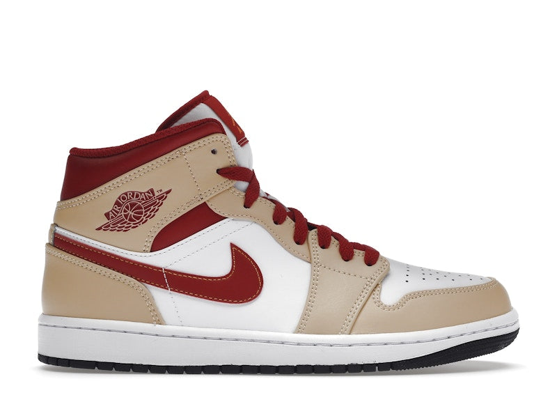 Jordan 1 Mid Light Curry Cardinal Men's - 554724-201 - US