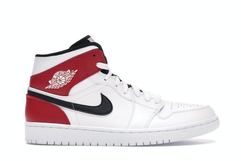 Jordan 1 Mid White Black Gym Red