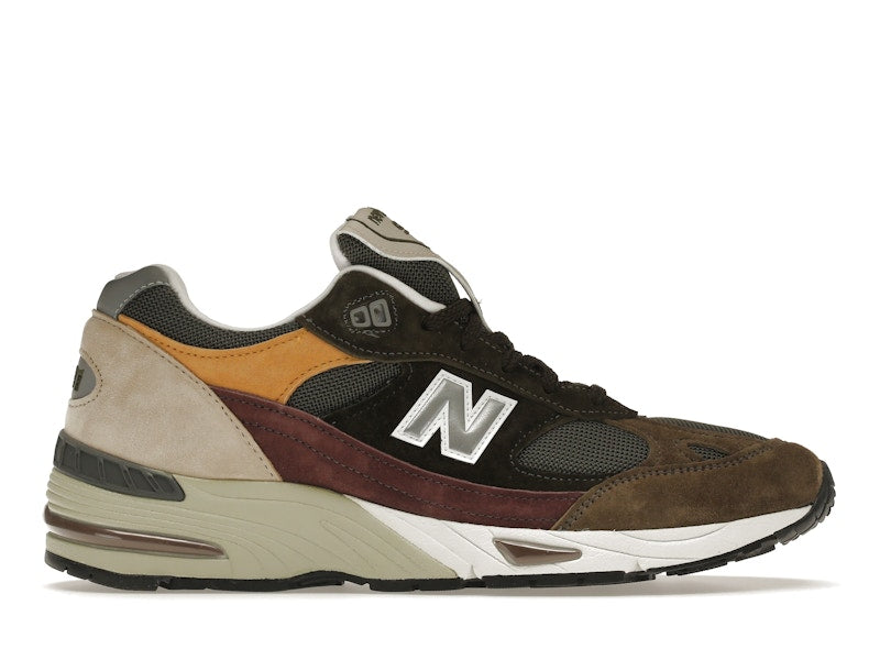 New Balance 991 Olive Burgundy Brown