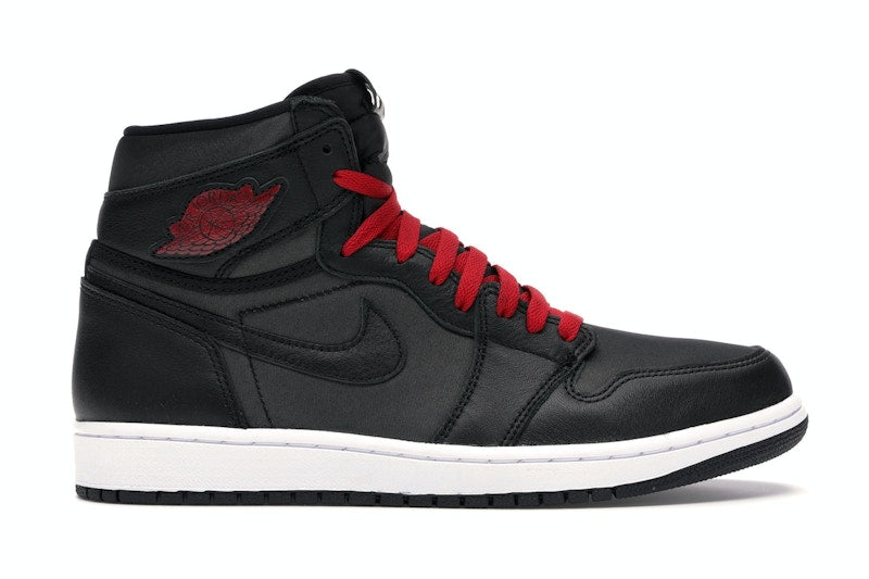 Jordan 1 Retro High Black Satin Gym Red