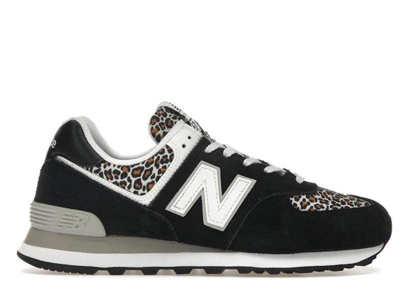 New Balance 574 Black Beige Leopard Print (Women's)