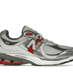 New Balance 2002R Silver Metallic Team Red
