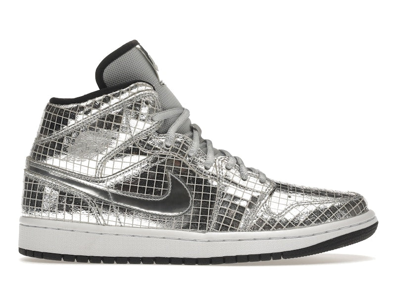 Jordan 1 Mid SE Disco Metallic Silver (Women's)