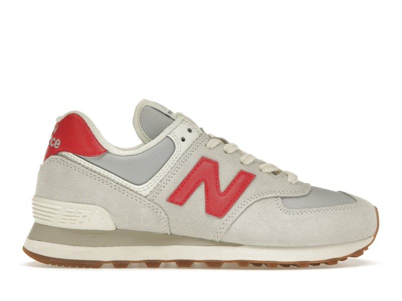 New Balance 574 White Red Grey Gum