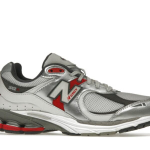 New Balance 2002R Silver Metallic Team Red - Image 2