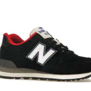 New Balance 574 Black White Varsity Red (Women's) - Image 3