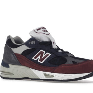 New Balance 991 Navy Burgundy - Image 4