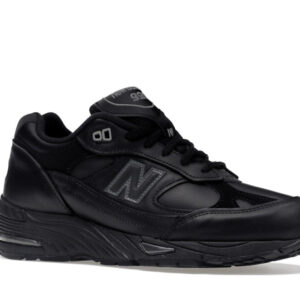 New Balance 991 MiUK Leather Black Grey - Image 4