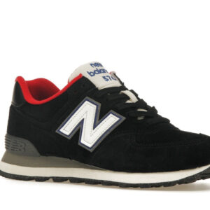 New Balance 574 Black White Varsity Red (Women's) - Image 4