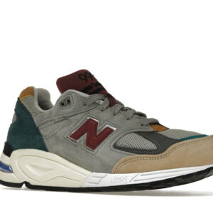 New Balance 990v2 Grey Green Maroon - Image 4