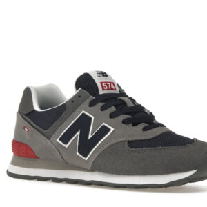 New Balance 574 Grey Navy Red - Image 5