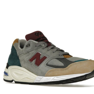 New Balance 990v2 Grey Green Maroon - Image 5